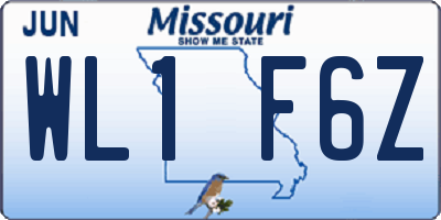 MO license plate WL1F6Z