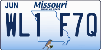 MO license plate WL1F7Q