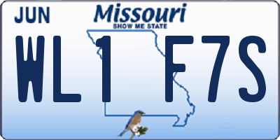 MO license plate WL1F7S