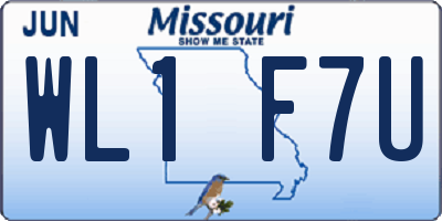 MO license plate WL1F7U