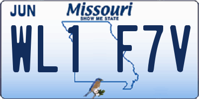 MO license plate WL1F7V