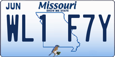 MO license plate WL1F7Y
