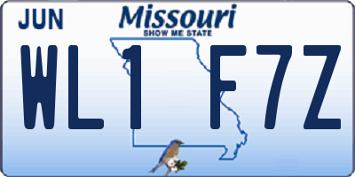 MO license plate WL1F7Z