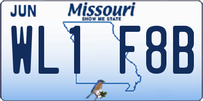 MO license plate WL1F8B