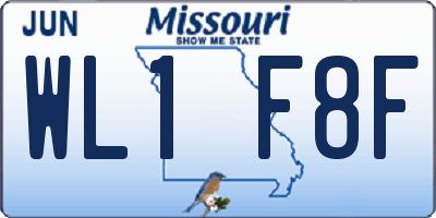 MO license plate WL1F8F