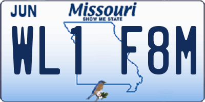 MO license plate WL1F8M