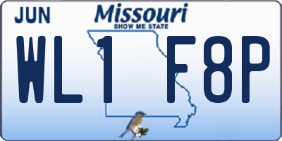 MO license plate WL1F8P