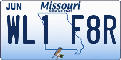 MO license plate WL1F8R