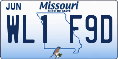 MO license plate WL1F9D