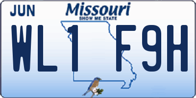 MO license plate WL1F9H