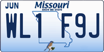 MO license plate WL1F9J