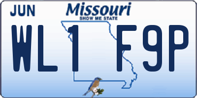 MO license plate WL1F9P