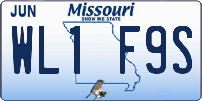 MO license plate WL1F9S