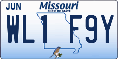 MO license plate WL1F9Y