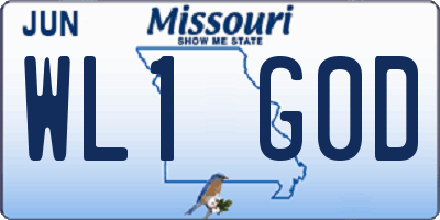 MO license plate WL1G0D