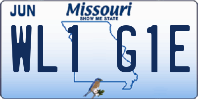 MO license plate WL1G1E