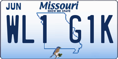 MO license plate WL1G1K