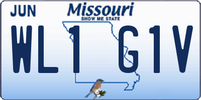 MO license plate WL1G1V