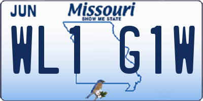MO license plate WL1G1W
