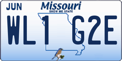 MO license plate WL1G2E