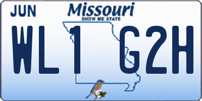 MO license plate WL1G2H