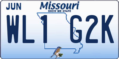 MO license plate WL1G2K