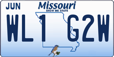 MO license plate WL1G2W