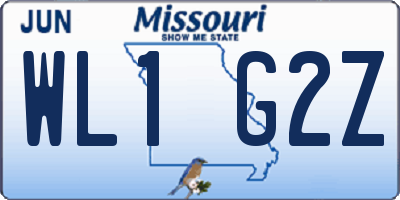 MO license plate WL1G2Z