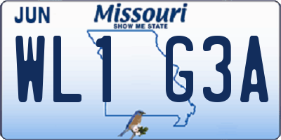 MO license plate WL1G3A