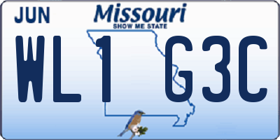 MO license plate WL1G3C
