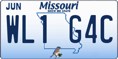 MO license plate WL1G4C