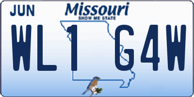 MO license plate WL1G4W
