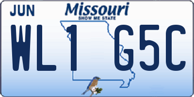 MO license plate WL1G5C