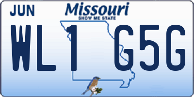MO license plate WL1G5G
