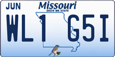 MO license plate WL1G5I