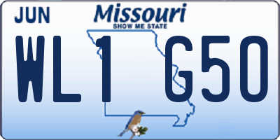 MO license plate WL1G5O
