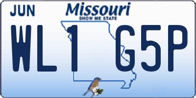 MO license plate WL1G5P