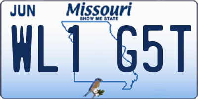 MO license plate WL1G5T