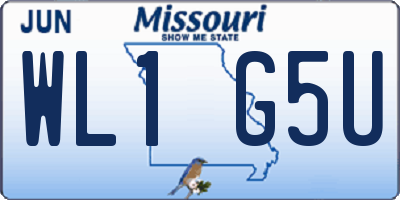 MO license plate WL1G5U