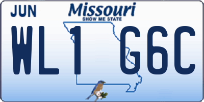 MO license plate WL1G6C
