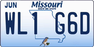 MO license plate WL1G6D
