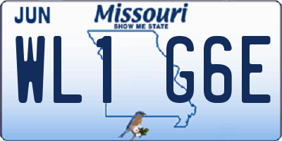 MO license plate WL1G6E