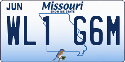 MO license plate WL1G6M