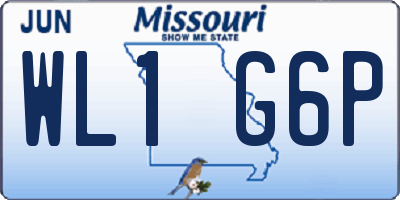 MO license plate WL1G6P