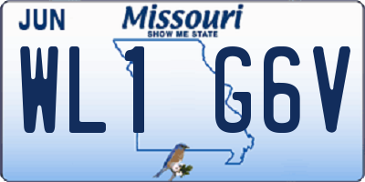 MO license plate WL1G6V