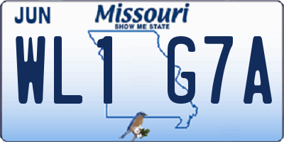 MO license plate WL1G7A