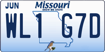 MO license plate WL1G7D