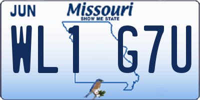 MO license plate WL1G7U