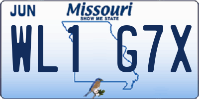 MO license plate WL1G7X