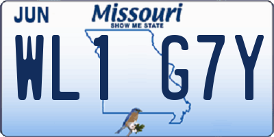 MO license plate WL1G7Y
